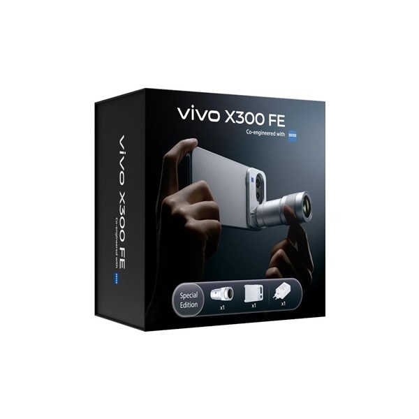 Vivo x300 fe 5g black + ch90w + kit fotografico