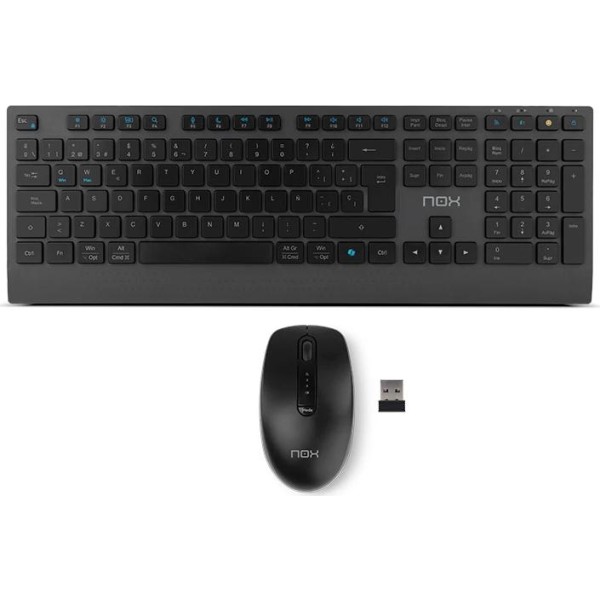 Nox lite duo teclado+ratón inalámbrico negro